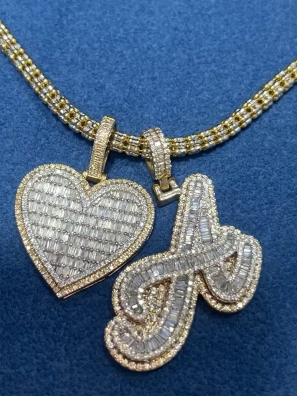Custom Heart & Initial Pendant Necklace/ Earrings Set - Picture 7 of 10